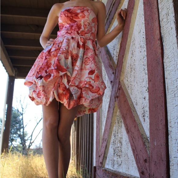 Pink Watercolor balloon mini dress - Picture 1 of 4